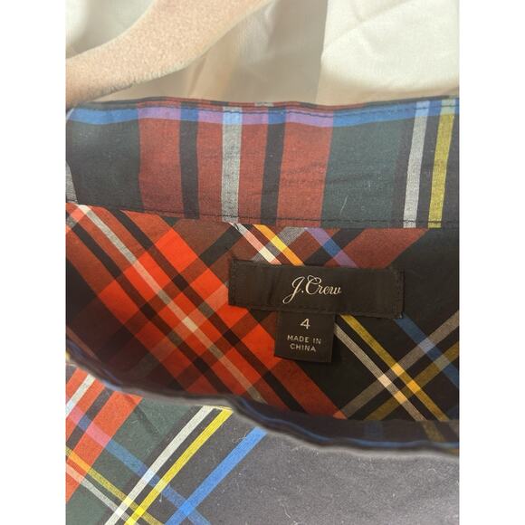 J. Crew Funnelneck Shirt in Stewart Tartan with Jeweled Buttons Women’s Size 4 - Picture 2 of 6